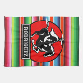 Benutzerdefinierter NAME Charro Pferd Spanisch Mex Geschirrtuch (Horizontal)