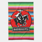 Benutzerdefinierter NAME Charro Pferd Spanisch Mex Geschirrtuch (Vertikal)