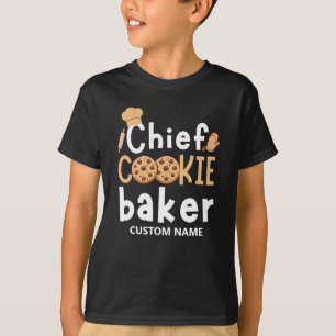 Benutzerdefinierter Name Chef Cookie Bäcker Weihna T-Shirt