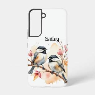 Benutzerdefinierter Name Chickadee Wildlife Natur Samsung Galaxy Hülle