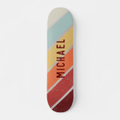 Benutzerdefinierter Name Cool Retro Sonnenuntergan Skateboard (Vorne)