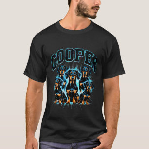 Benutzerdefinierter Name Cooper Dachshund Vintage T-Shirt