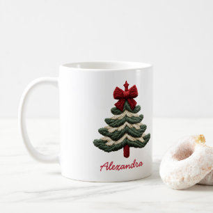 Benutzerdefinierter Name Cozy Rustic Bestickter We Kaffeetasse