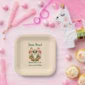 Benutzerdefinierter Name Cream Palm Beach Pickleba Pappteller (Party)