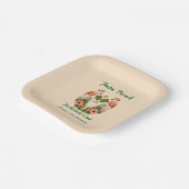 Benutzerdefinierter Name Cream Palm Beach Pickleba Pappteller (Gewinkelt)
