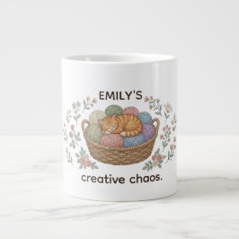 Benutzerdefinierter Name Creative Chaos Katze Spez Jumbo-Tasse