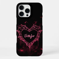 Benutzerdefinierter Name Cute Gothic Rosa Herz Spi