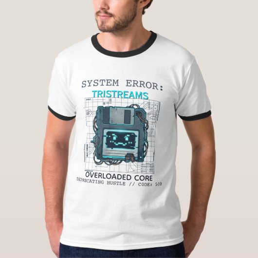 Benutzerdefinierter Name Cyberpunk-Tech-Error-Tee- T-Shirt (Vorderseite)