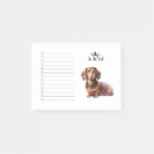 Benutzerdefinierter Name Dachshund Wasserfarbe Auf Post-it Klebezettel (Vorderseite)