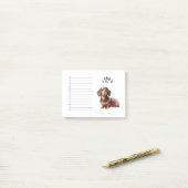 Benutzerdefinierter Name Dachshund Wasserfarbe Auf Post-it Klebezettel (Auf Schreibtisch)