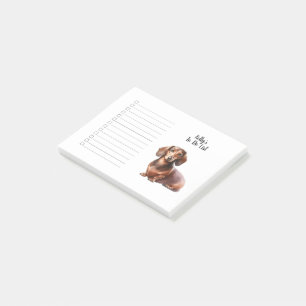Benutzerdefinierter Name Dachshund Wasserfarbe Auf Post-it Klebezettel