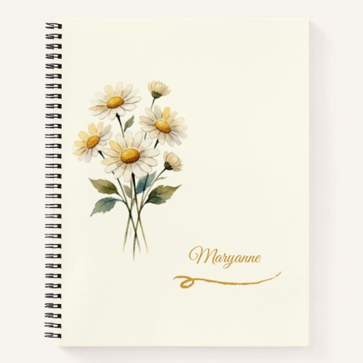 Benutzerdefinierter Name Daisy Notizbuch (Vorderseite)