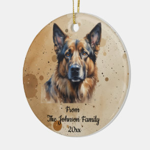 Benutzerdefinierter Name, datiertes Weihnachten D Keramik Ornament