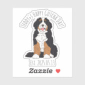 Benutzerdefinierter Name & Datum Bernedoodle Fröhl Aufkleber (Blatt)