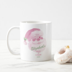 Benutzerdefinierter Name Datum Pink & Green Holida Kaffeetasse