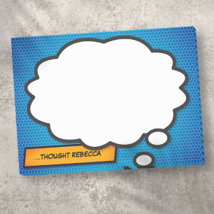 Benutzerdefinierter Name Denkblase Spaß Comicbuch Post-it Klebezettel