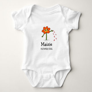 Benutzerdefinierter Name der Blumenmädchen-Laune S Baby Strampler