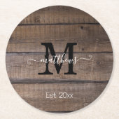 Benutzerdefinierter Name der einfachen Rustikalen Runder Pappuntersetzer (Vorderseite)