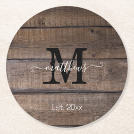 Benutzerdefinierter Name der einfachen Rustikalen  Runder Pappuntersetzer