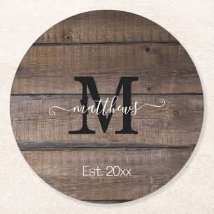 Benutzerdefinierter Name der einfachen Rustikalen  Runder Pappuntersetzer