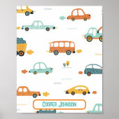 Benutzerdefinierter Name des Fahrzeugs pastellblau Poster (Vorne)