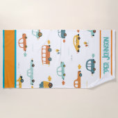 Benutzerdefinierter Name des Fahrzeugs pastellblau Strandtuch (Vorderseite)