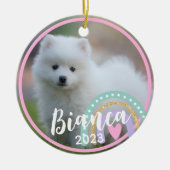 Benutzerdefinierter Name des Fotos Rainbow Keramik Ornament (Vorne)