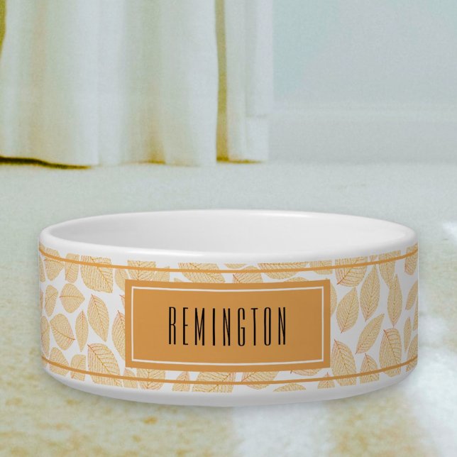 Benutzerdefinierter Name des Herbstlinsenmusters Napf (single side custom text dog bowl)