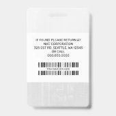 Benutzerdefinierter Name des Mitarbeiters, Foto, B Ausweis (Rückseite)