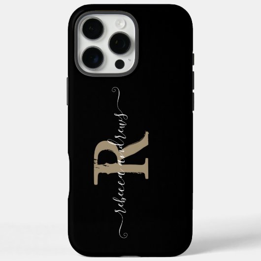 Benutzerdefinierter Name des Monogram-Skripts für  Case-Mate iPhone Hülle (Rückseite)
