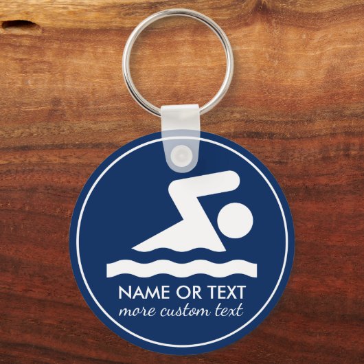Benutzerdefinierter Name des schwimmenden Teams Schlüsselanhänger (Rückseite)