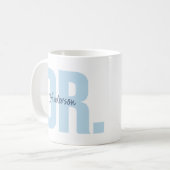 Benutzerdefinierter Name Doktor PhD Abschlussfeier Kaffeetasse (Vorderseite Links)
