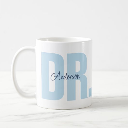 Benutzerdefinierter Name Doktor PhD Abschlussfeier Kaffeetasse (Links)