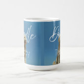 Benutzerdefinierter Name Doodle Hund Blauer Himmel Kaffeetasse (Mittel)