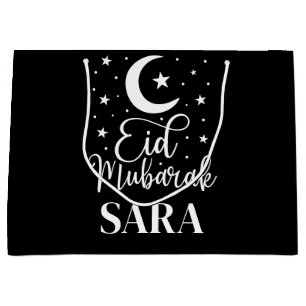Benutzerdefinierter Name Eid Mubarak Moderne Eid G Große Geschenktüte