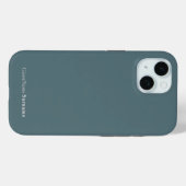 Benutzerdefinierter Name Elegant Marble Blue Cadet Case-Mate iPhone Hülle (Rückseite (Horizontal))