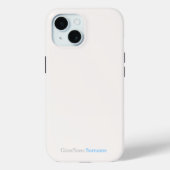Benutzerdefinierter Name Elegante Rose Weiß Blau Case-Mate iPhone Hülle (Rückseite)