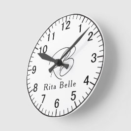 Benutzerdefinierter Name Elegante runde Wanduhr De