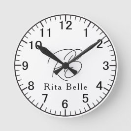 Benutzerdefinierter Name Elegante runde Wanduhr De