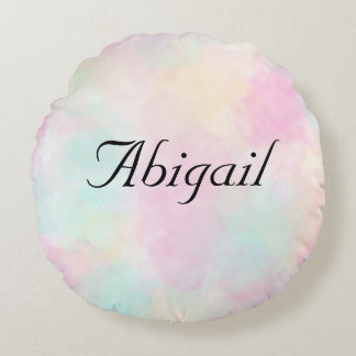 Benutzerdefinierter Name Elegante Schriftart Girly Rundes Kissen