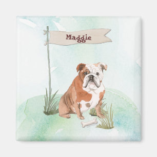 Benutzerdefinierter Name English Bulldog Pet Hund Magnet