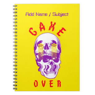 Benutzerdefinierter Name/Fach Game Over Totenkopf  Notizblock