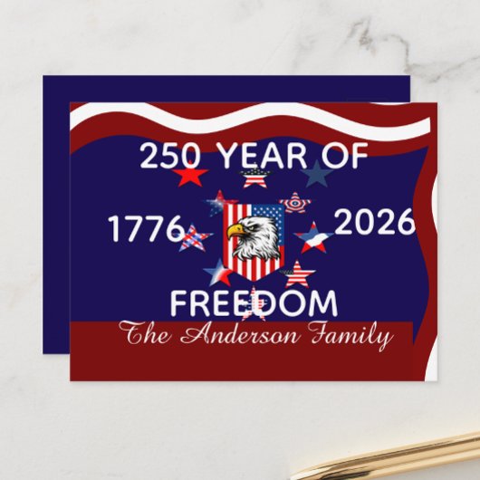 Benutzerdefinierter Name, Familie & Freiheit Ameri Postkarte