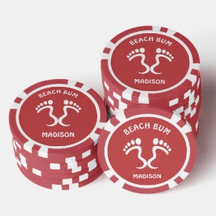 Benutzerdefinierter Name & Farbe Beach Bum Pokerchips