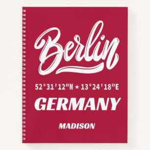 Benutzerdefinierter Name & Farbe Berlin Deutschlan Notizblock