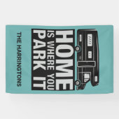 Benutzerdefinierter Name & Farbe Camper Van Banner (Horizontal)