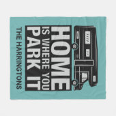 Benutzerdefinierter Name & Farbe Camper Van Fleecedecke (Vorderseite (Horizontal))