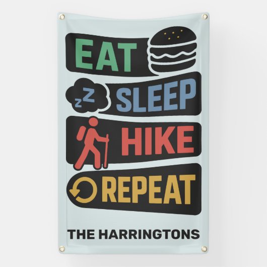 Benutzerdefinierter Name & Farbe Wandern Banner (Vertikal)