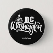 Benutzerdefinierter Name & Farbe Washington DC Button (Vorderseite)