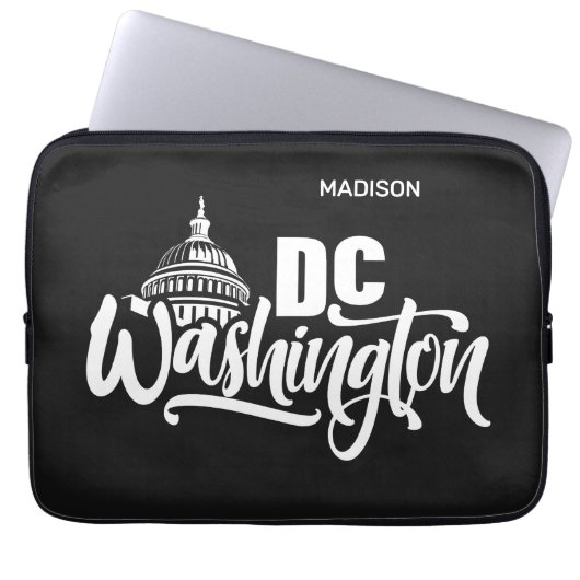 Benutzerdefinierter Name & Farbe Washington DC Laptopschutzhülle (Vorderseite)